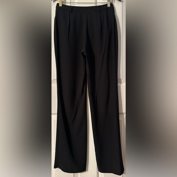 ALICE + OLIVIA Vtg 6 Black Flat Front Slash Pockets Classic Trousers Minimalist - Picture 10 of 10